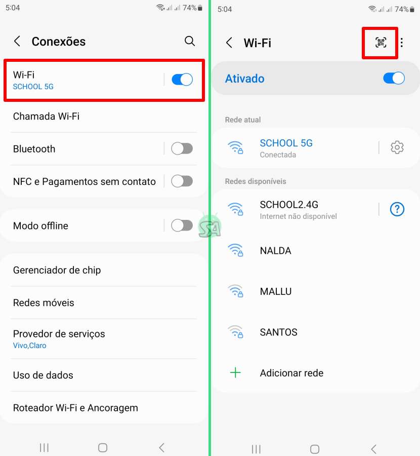 Conectar no Wi-Fi pelo QR code Andoid