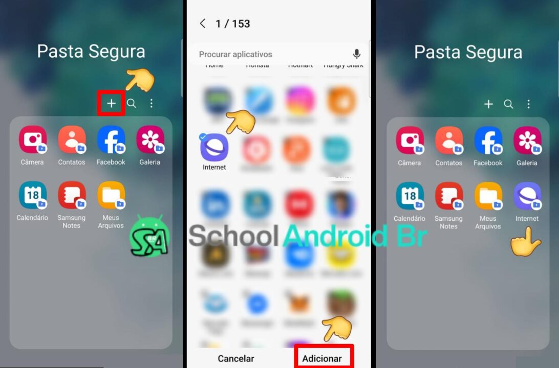 Como usar a Pasta Segura da Samsung: Guia completo - School Android Br pasta segura adicionar aplicativos no Samsung Galaxy - Imagem/Crédito: School Android Br