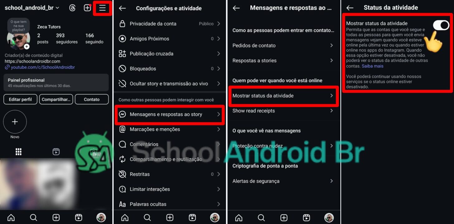 Como desativar o status online no Instagram e reforçar sua privacidade - School Android Br Instagram mostrar status de atividade