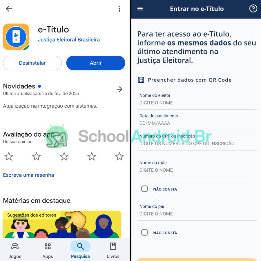 Como emitir ou regularizar o Título de Eleitor Online: passo a passo - School Android Br e-titulo tela inicial