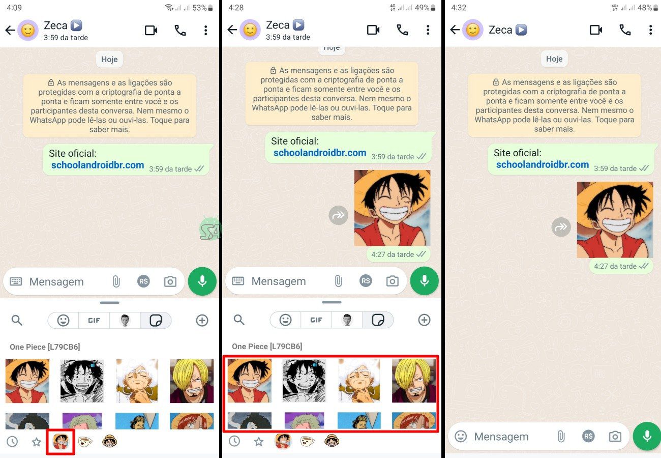 Figurinhas One Piece no WhatsApp