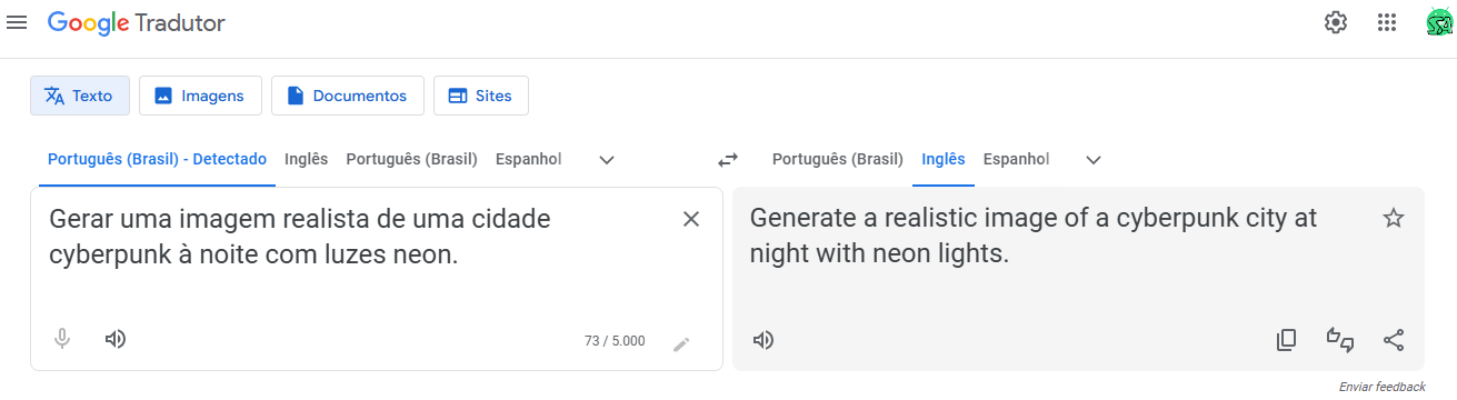 Como criar imagens com IA Gemini do Google no celular (passo a passo) - School Android Br Captura de tela tradutor