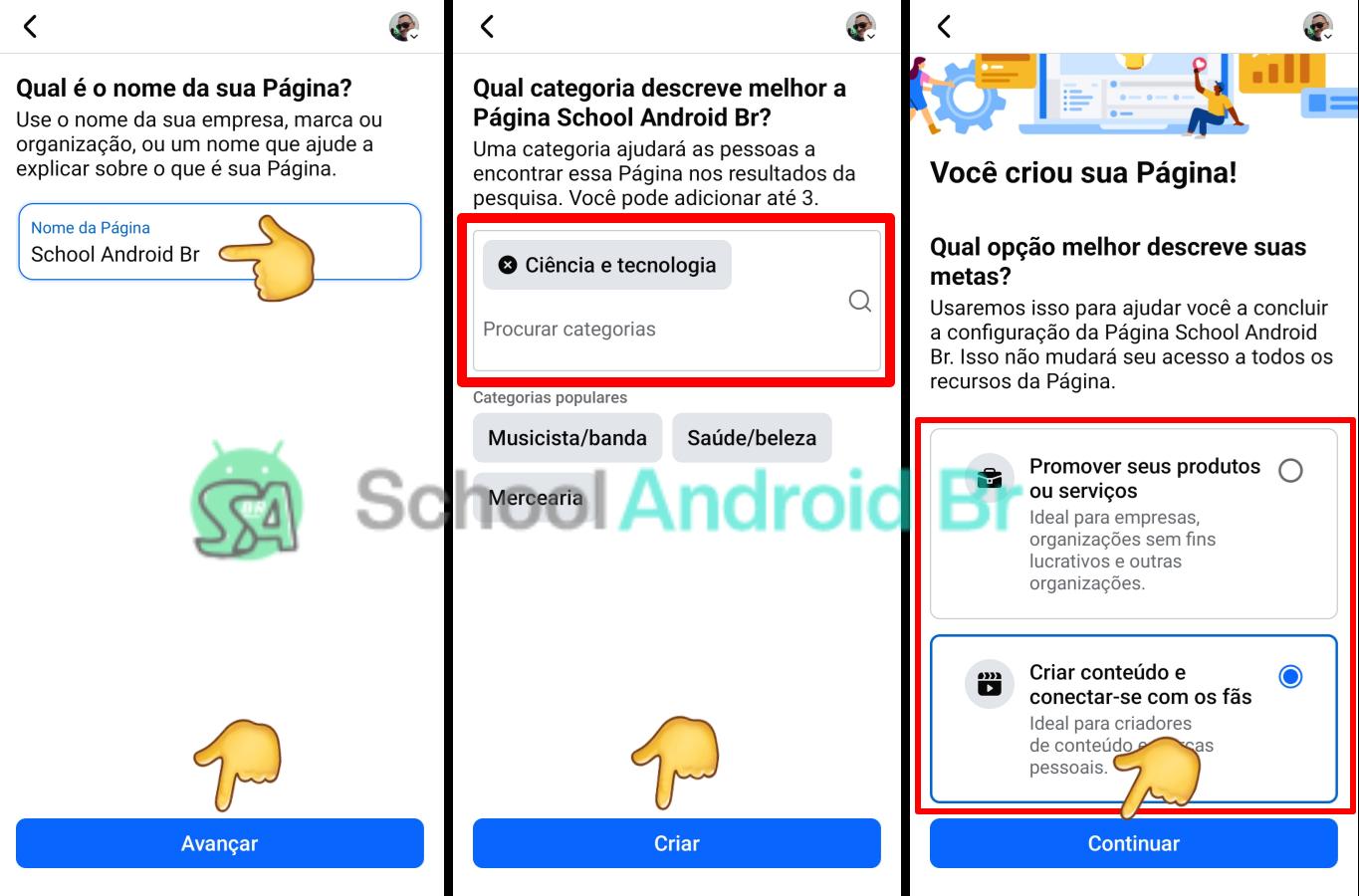 Como criar uma página no Facebook pelo celular: passo a passo - School Android Br Configurações iniciais página no Facebook