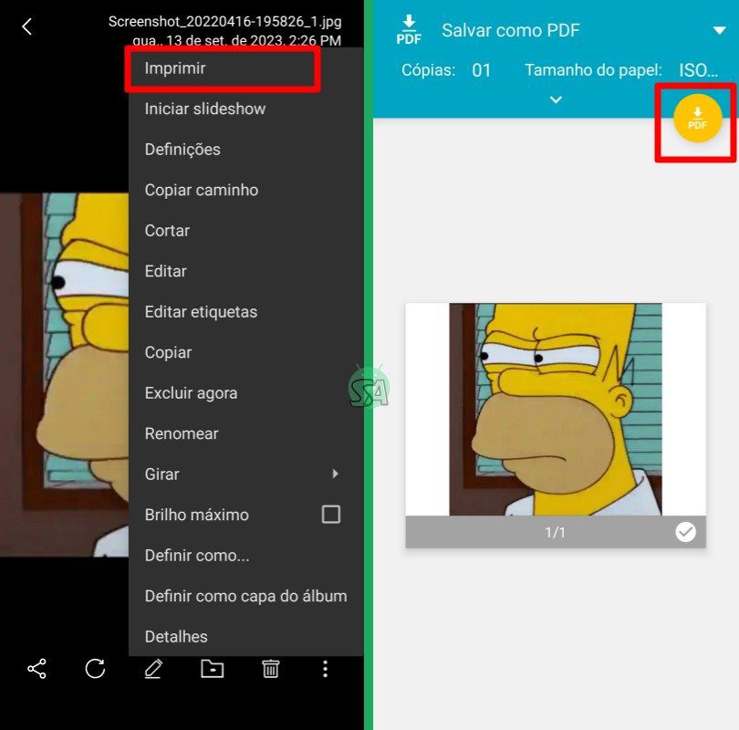 transformar imagens em PDF com o celular - school Android br