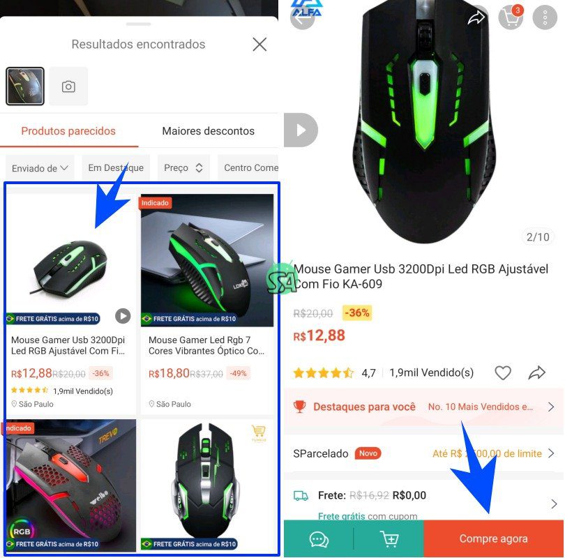 pesquisar produtos com a câmera do celular na shopee