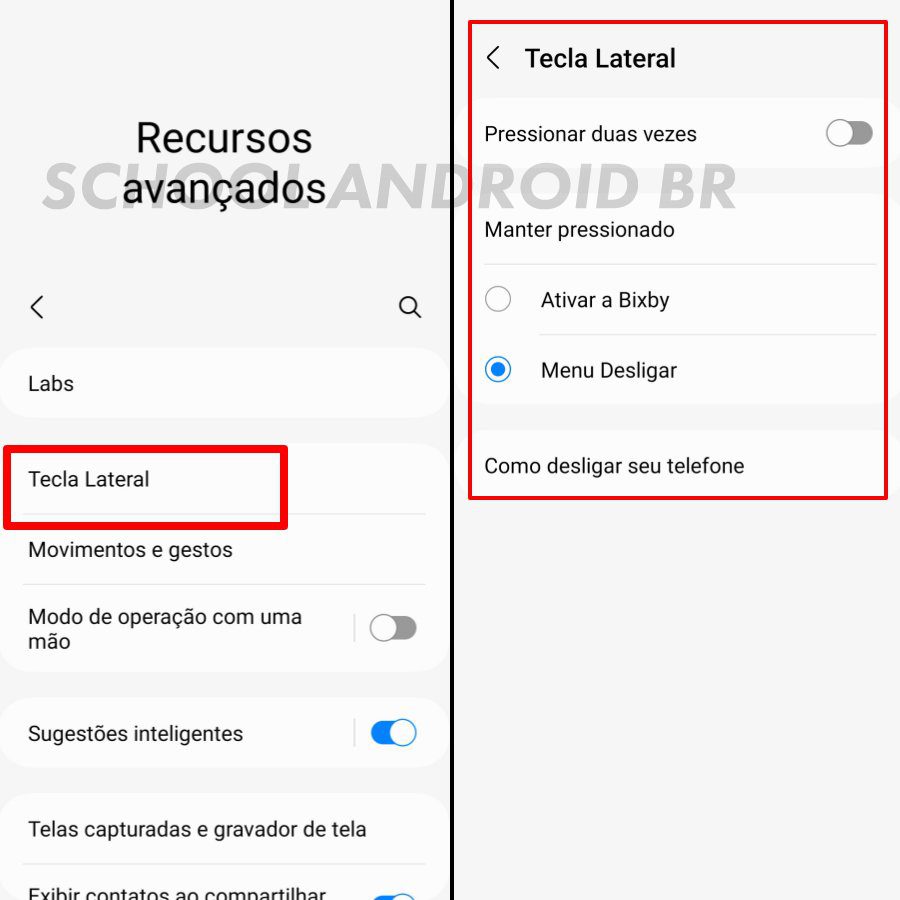 Ativar tecla lateral celular Samsung