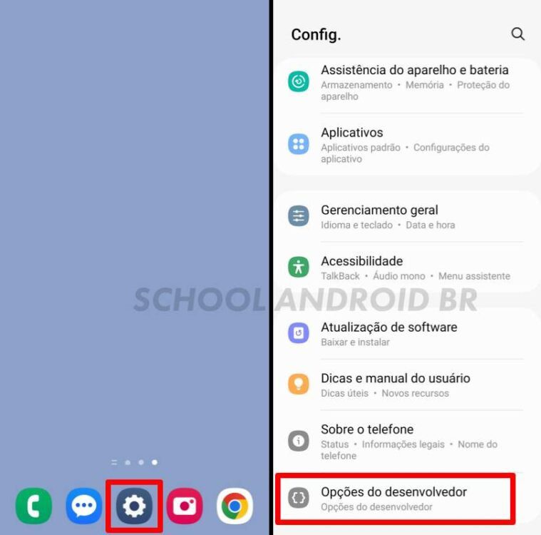 Acessando as configurações e modo do desenvolvedor no Android