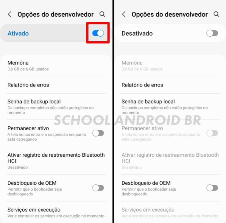 Como desativar o Modo desenvolvedor no Android