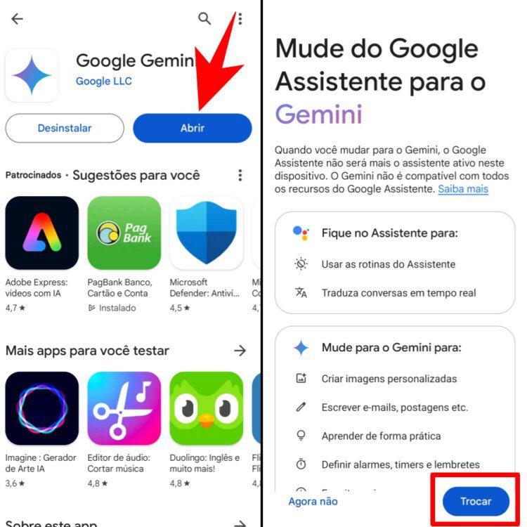 Google Gemini em seu celular