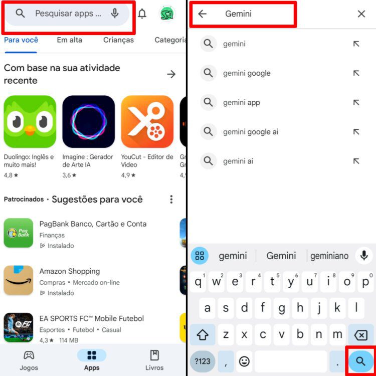 Google Gemini em seu celular