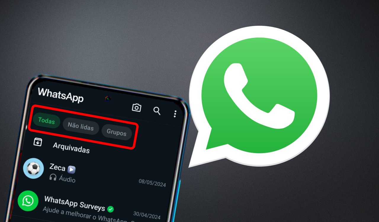 WhatsApp novos filtros de conversas na tela inicial