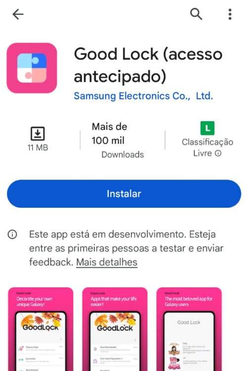 Aplicativo Samsung Good Lock na Play Store