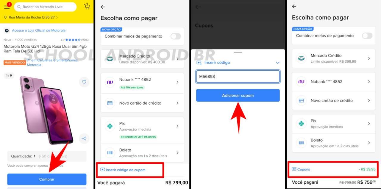 Como inserir cupom de desconto Mercado Livre