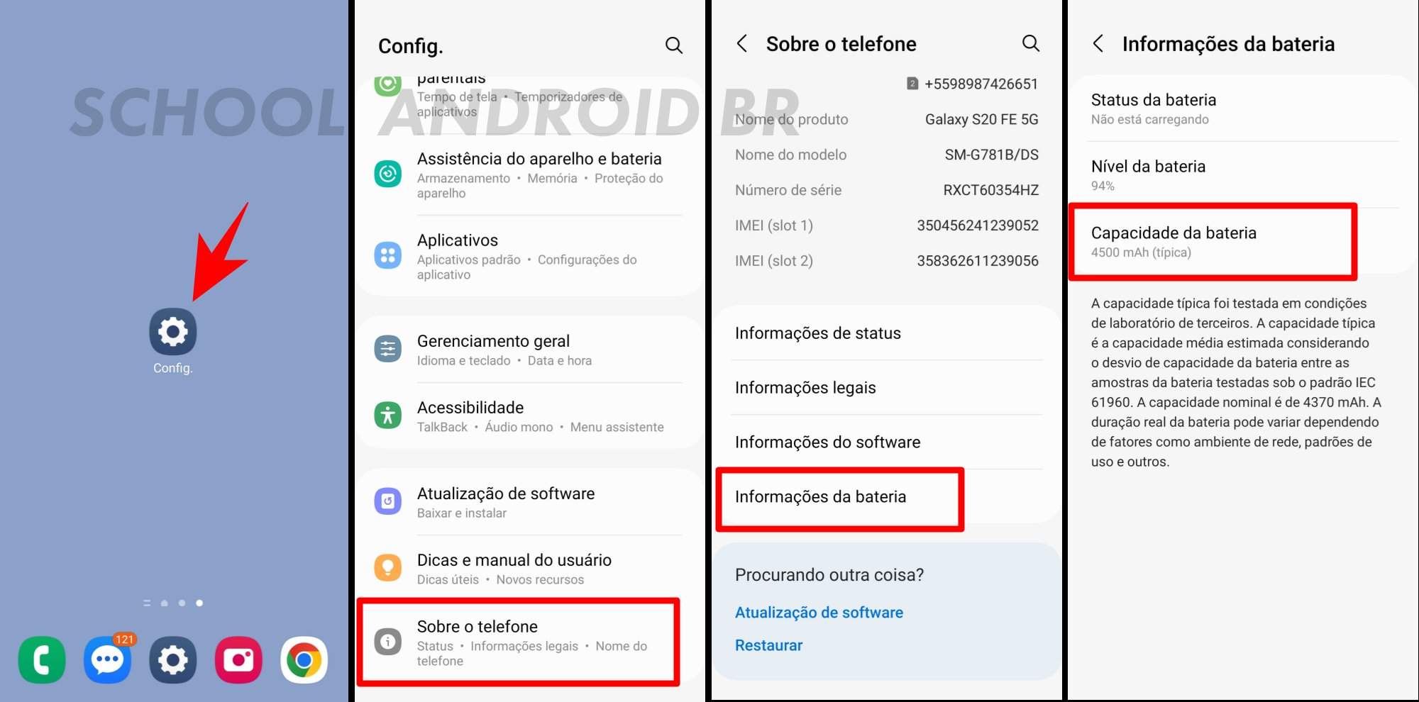 Como saber capacidade (mAh) da bateria em celulares Samsung