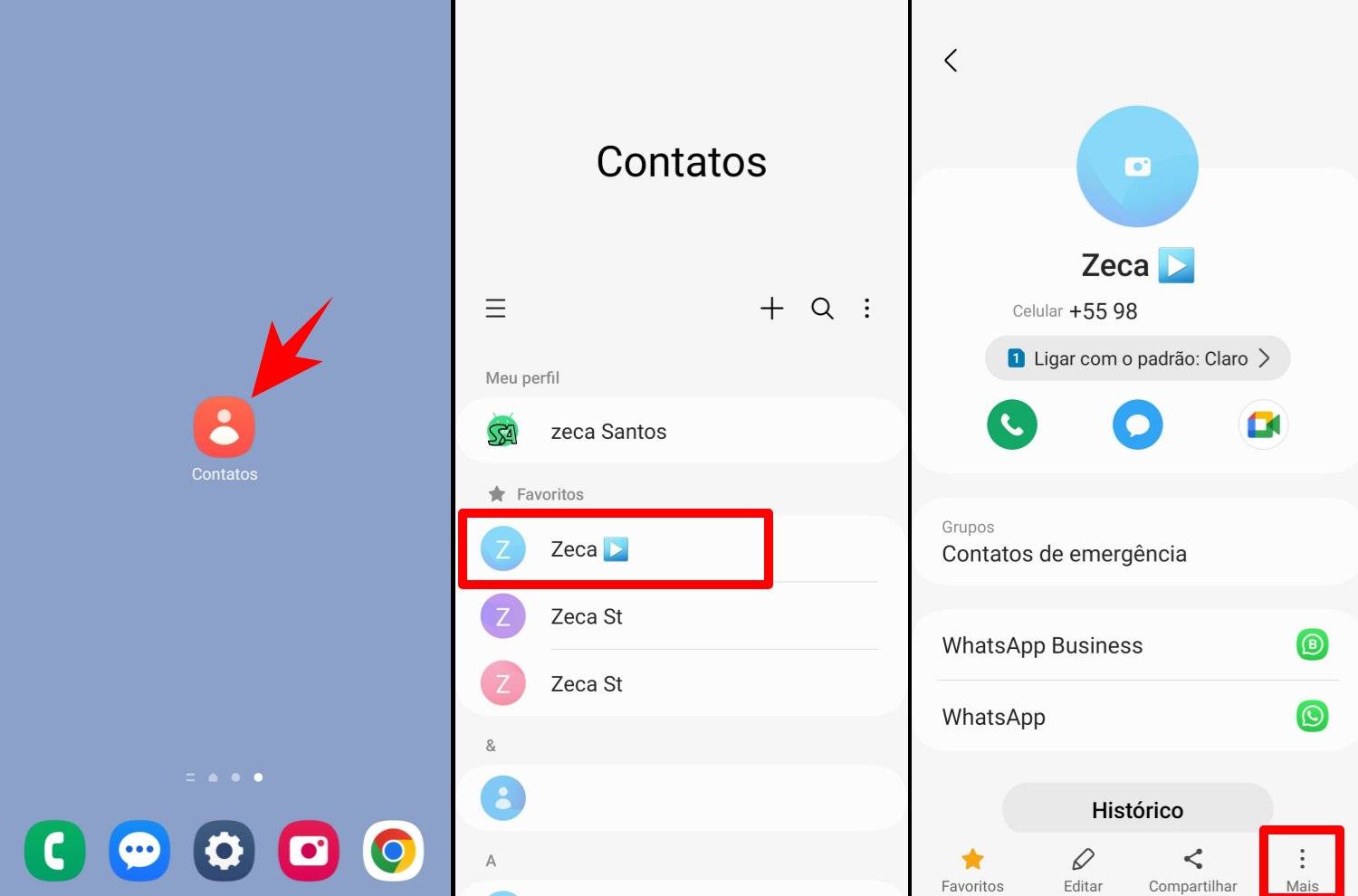 como colocar música em contatos em celulares Samsung