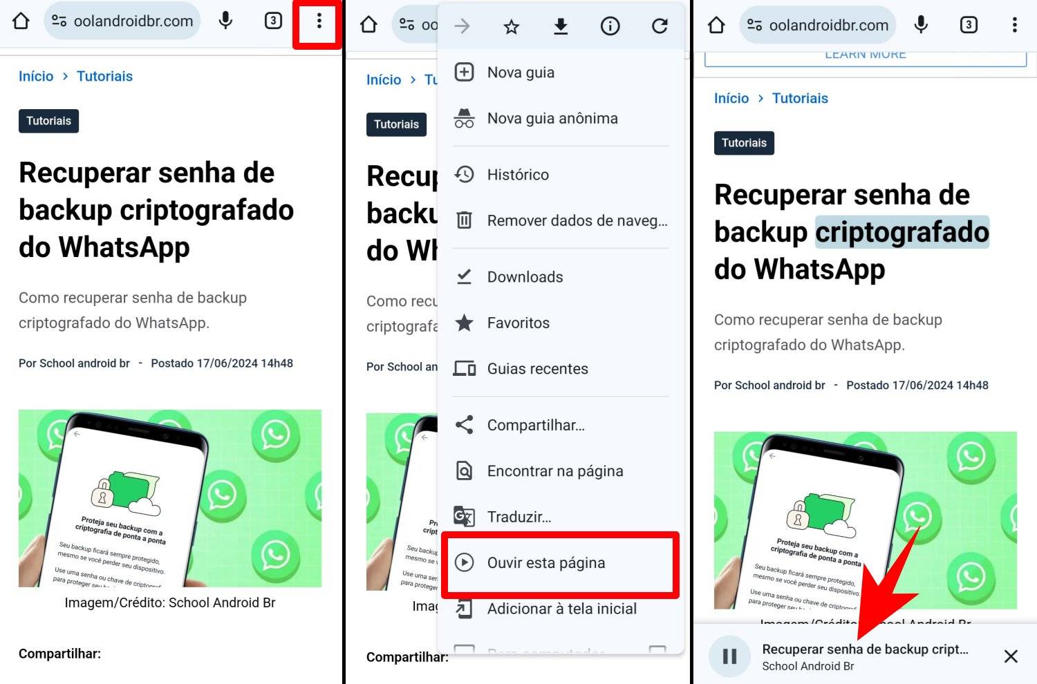 Como usar função Ouvir esta página do Google