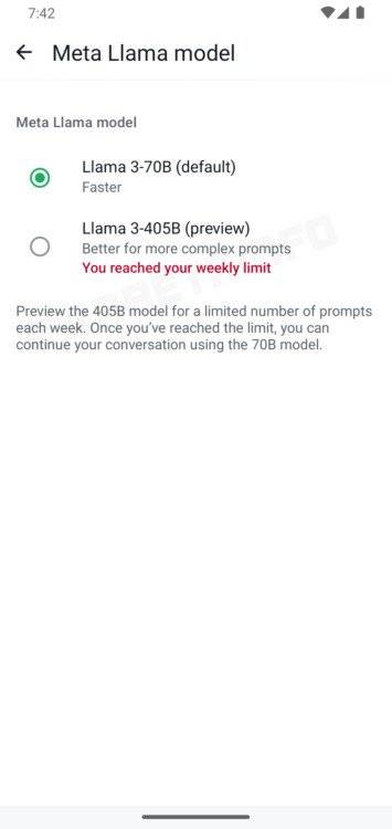 wa meta Llama modelo ai recurso android