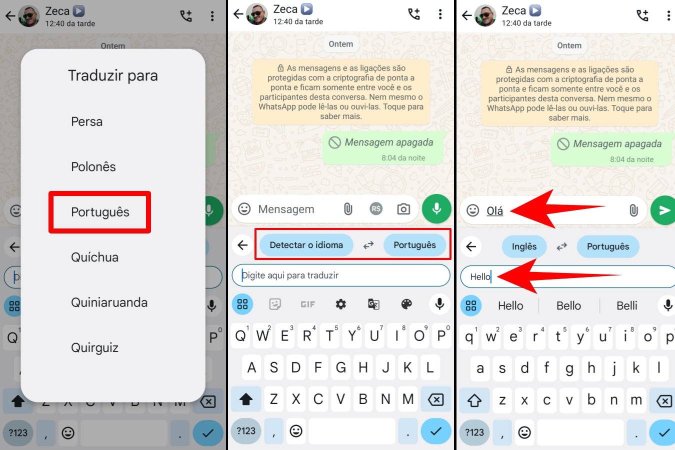 como usar o Gboard para traduzir mensagem enquanto digita