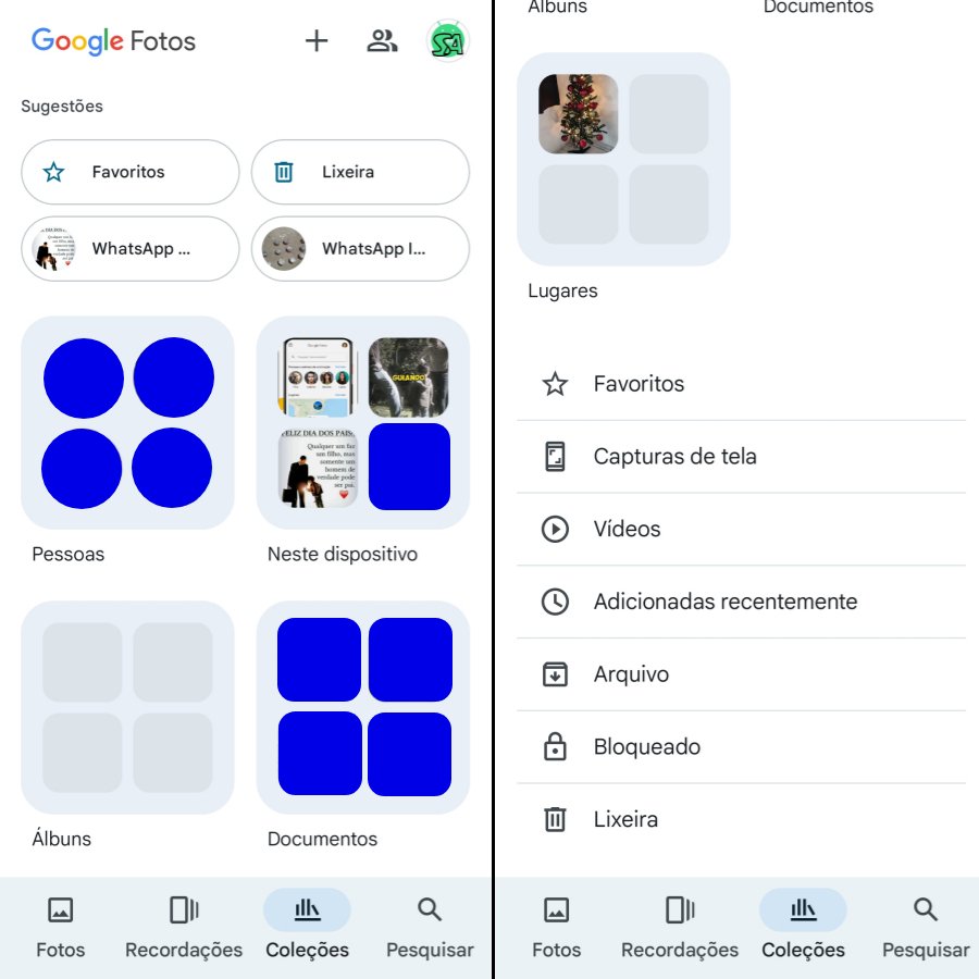 Google fotos substituição da biblioteca por coleções