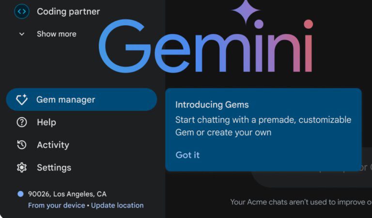 personalize Gemini com Gens