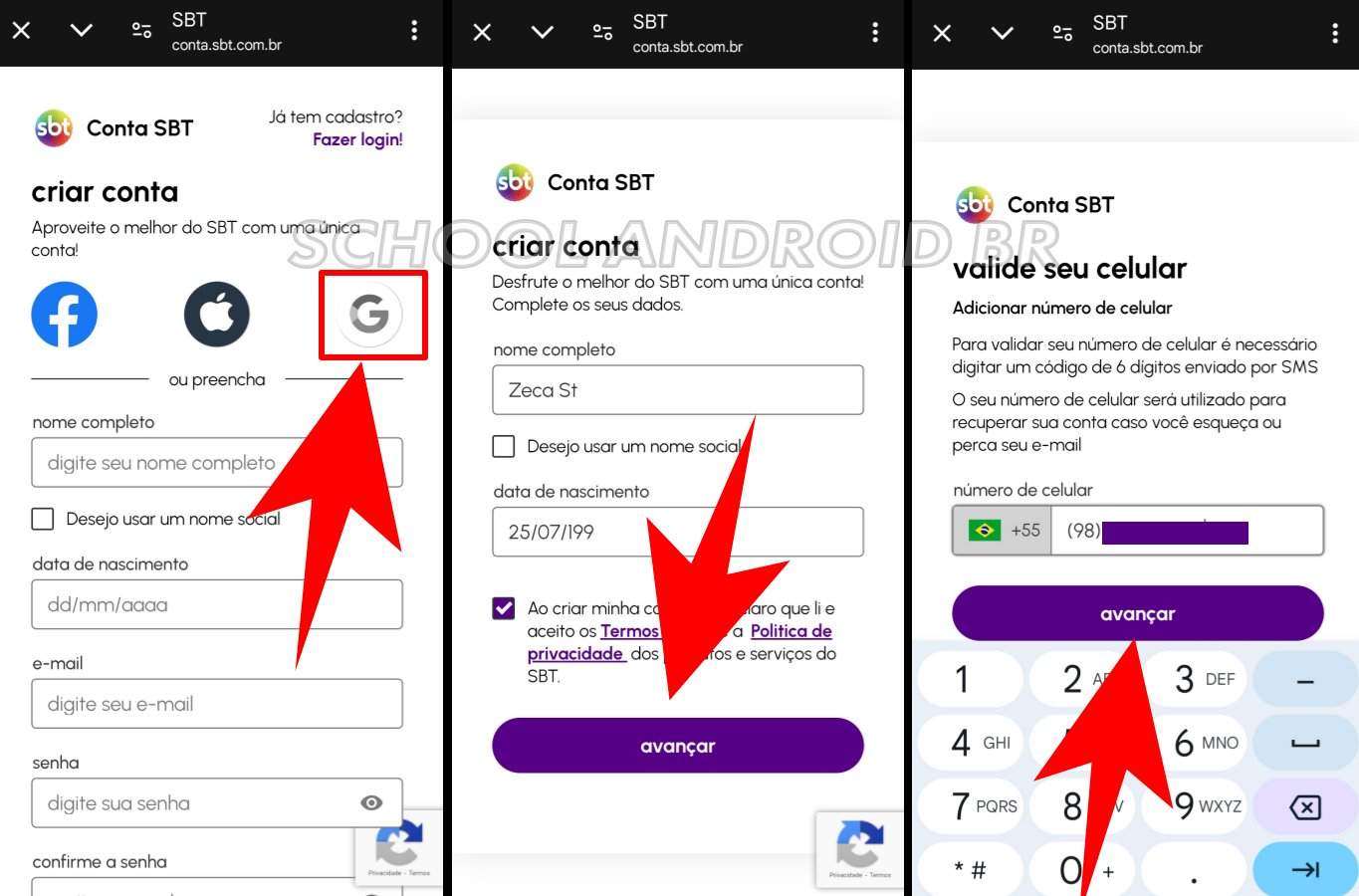 como criar conta no +SBT streaming no aplicativo