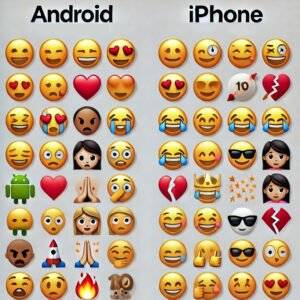 diferença entre emojis de iPhone e Android