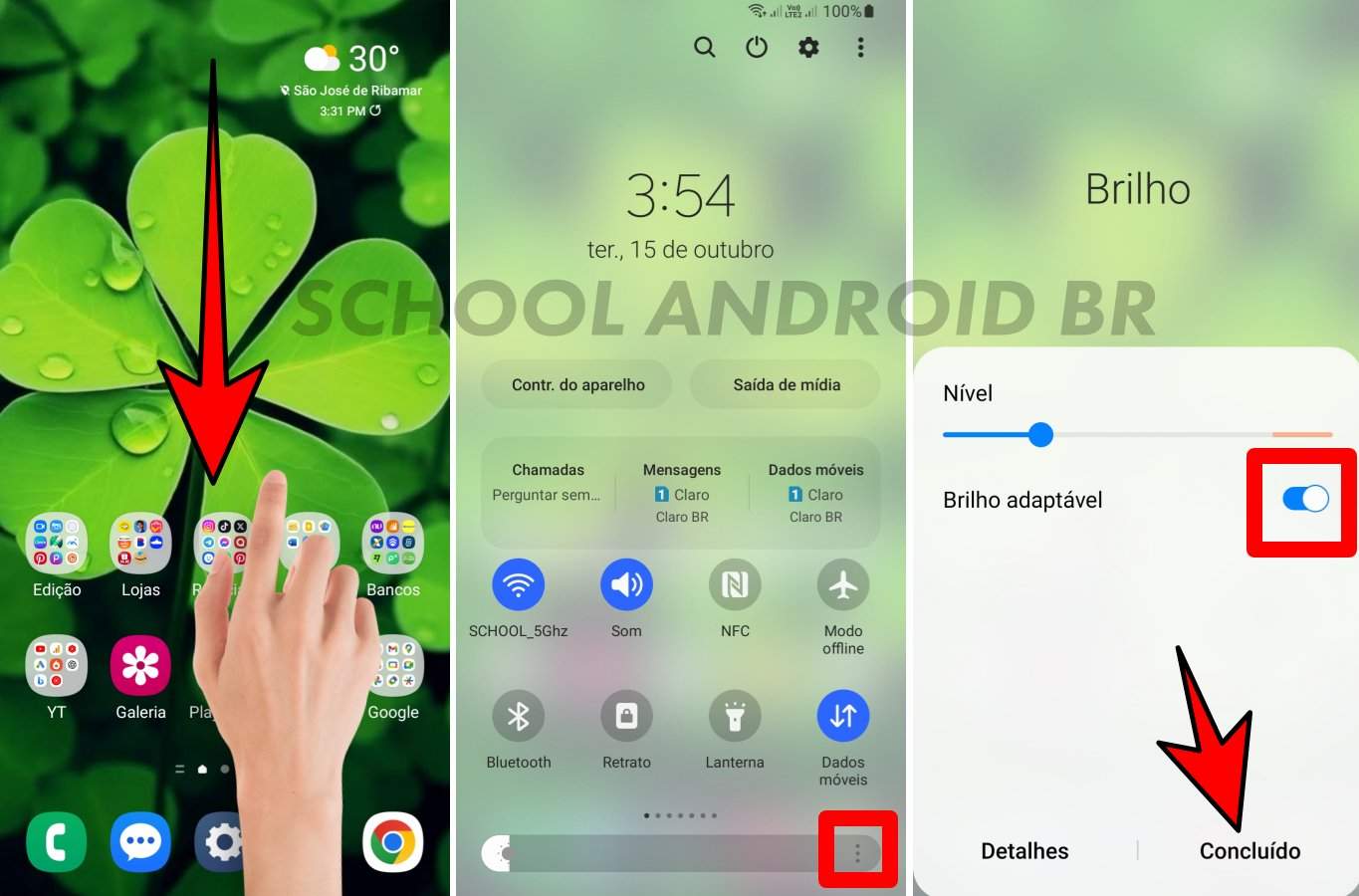 brilho adaptável no Android não funciona