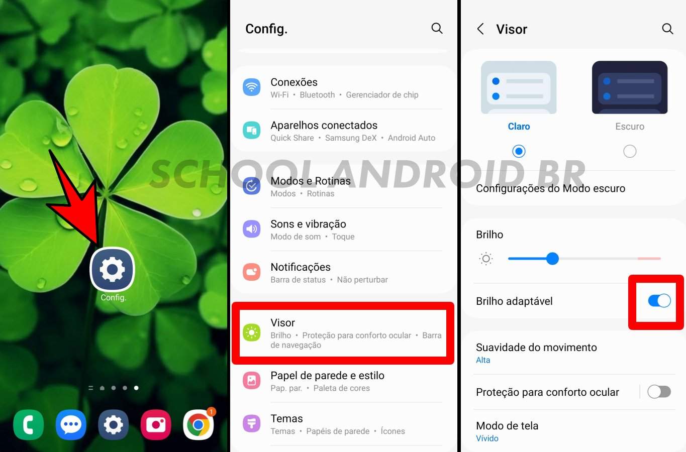 brilho adaptável no Android não funciona