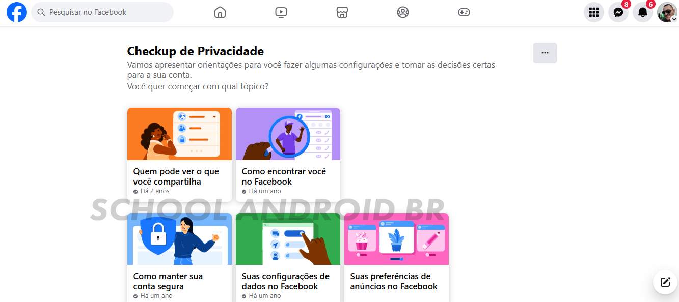 checkup de privacidade no Facebook