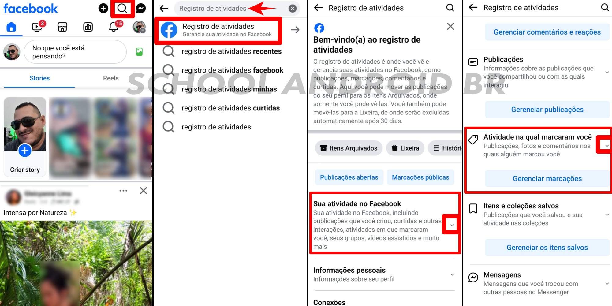 desmarcando-se de várias marcações ao mesmo tempo no Facebook