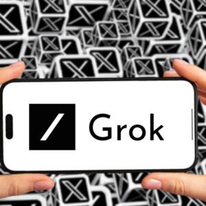 IA Grok smartphone com o logotipo