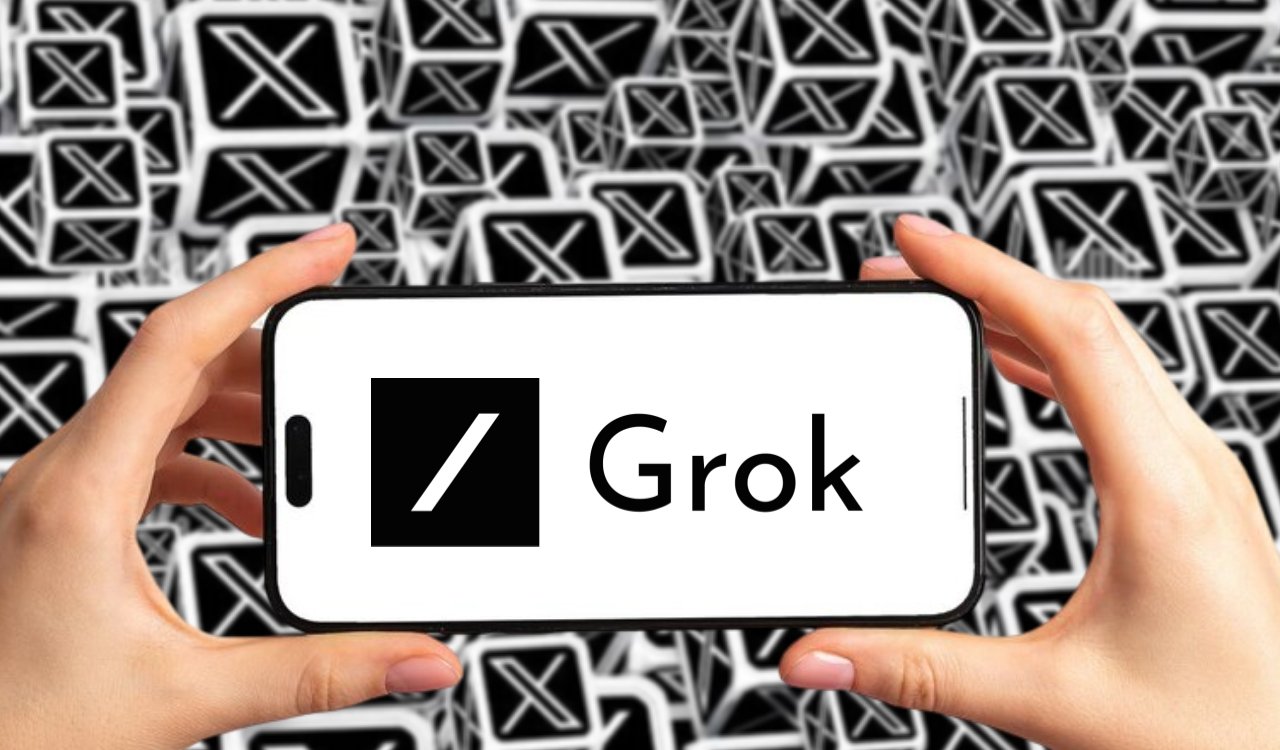 IA Grok smartphone com o logotipo