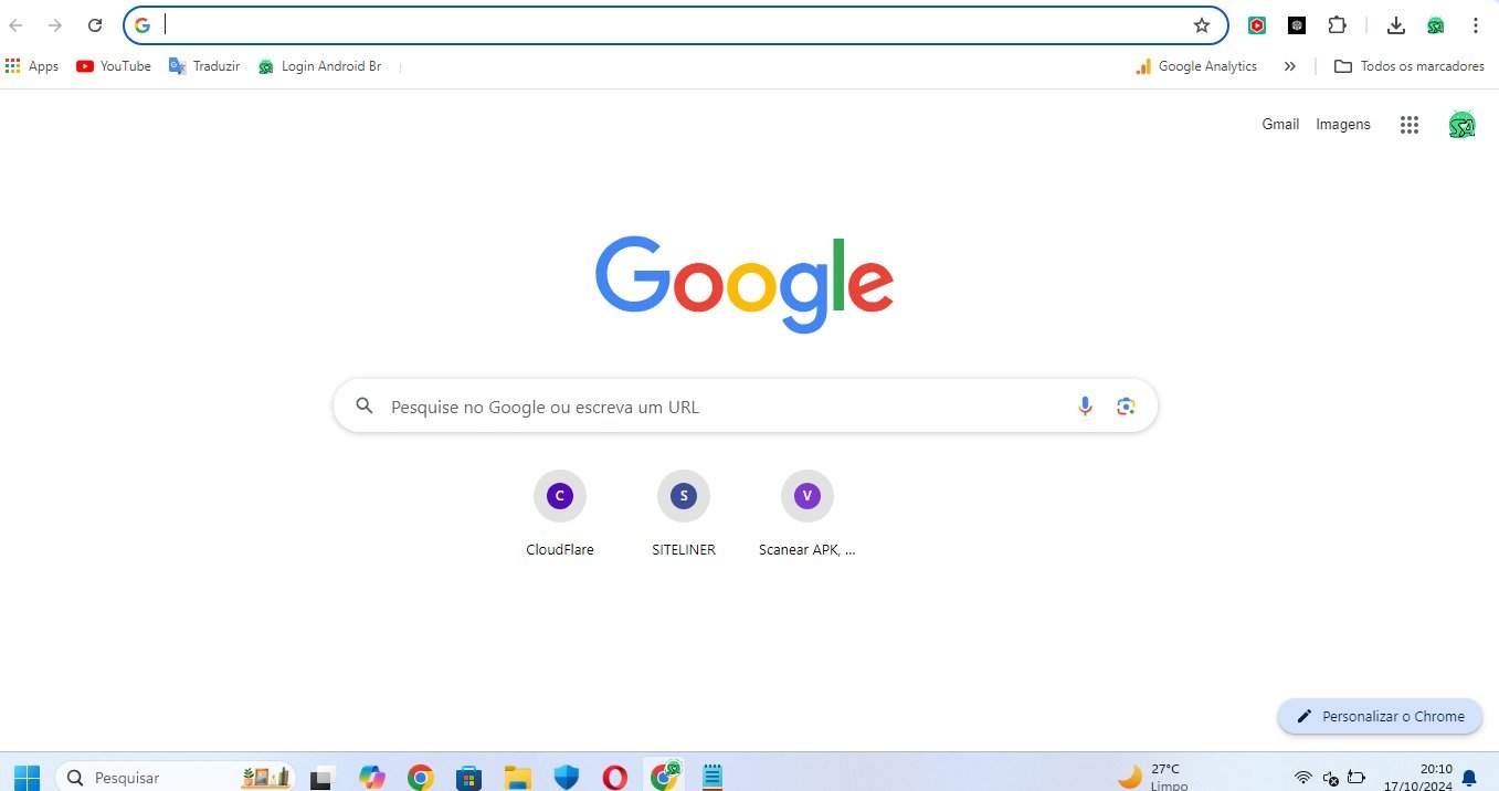 tela inicial do Google Chrome