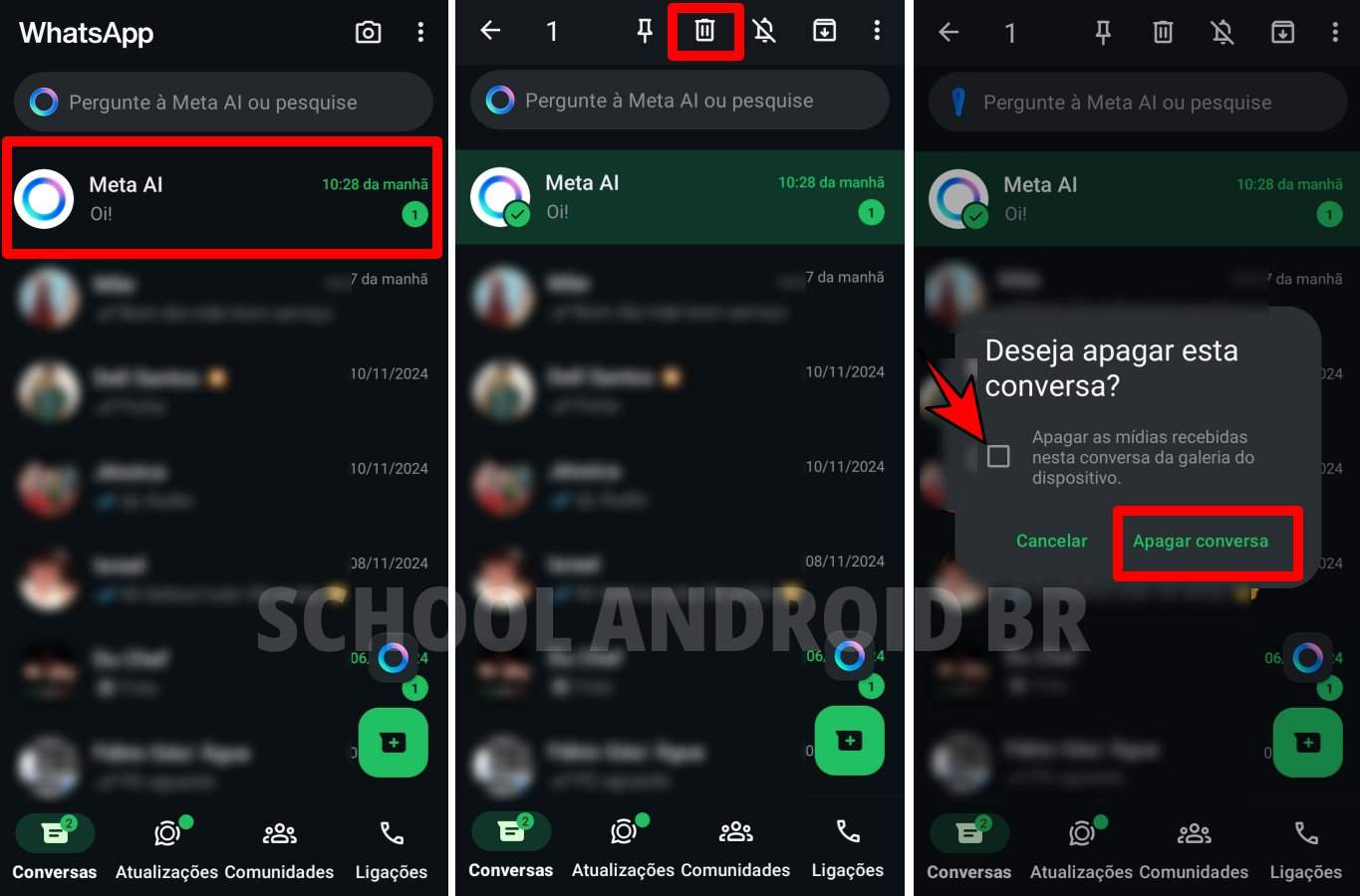 Como apagar conversas com a Meta Ai no WhatsApp