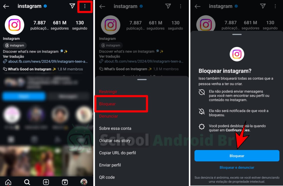 Como bloquear alguém no Instagram