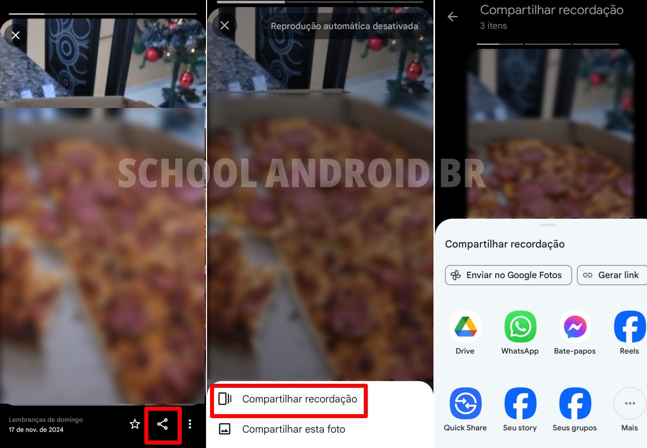 Como compartilhar memórias em vídeo no Google fotos