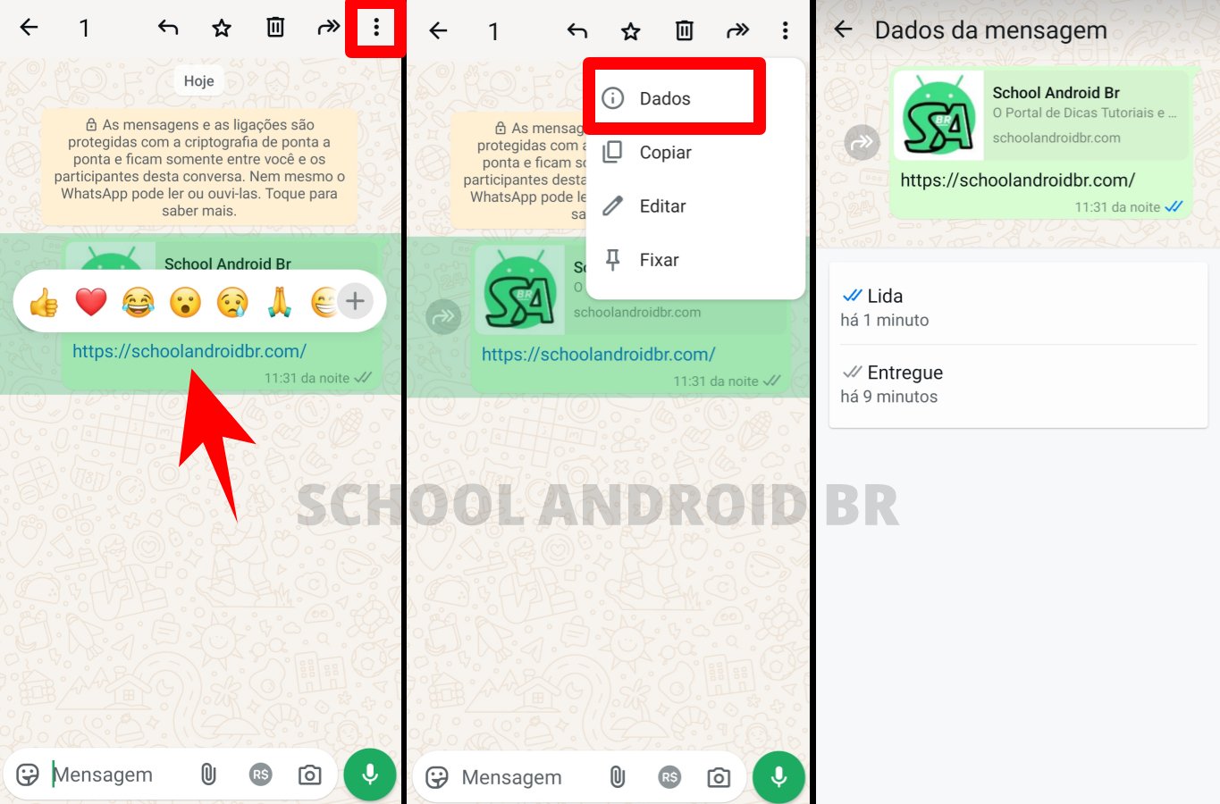 Como ver o horário de leitura de uma mensagem no WhatsApp pelo Android