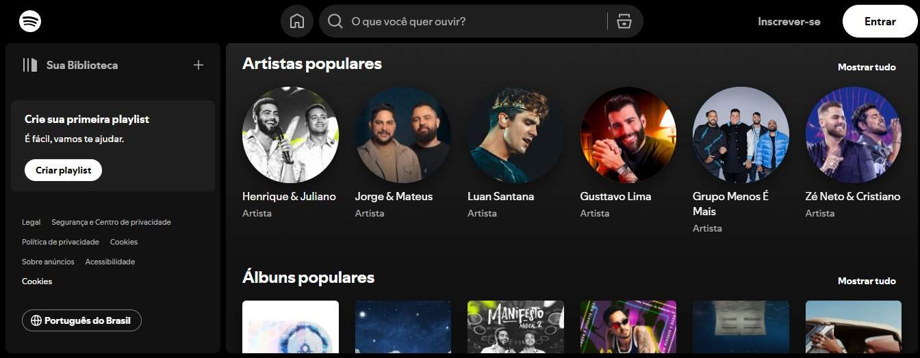 tamanho do catálogo streaming de música Spotify no pc