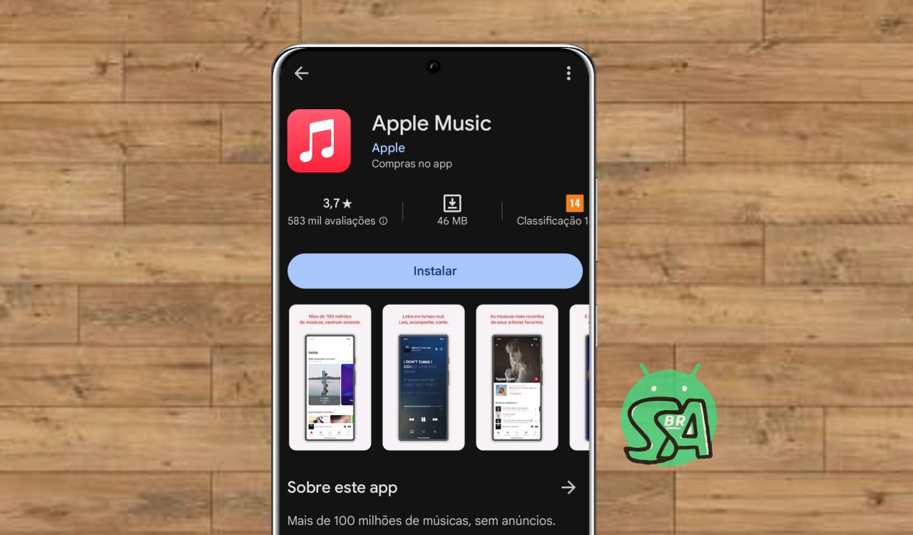 celular com ícone da Apple Music