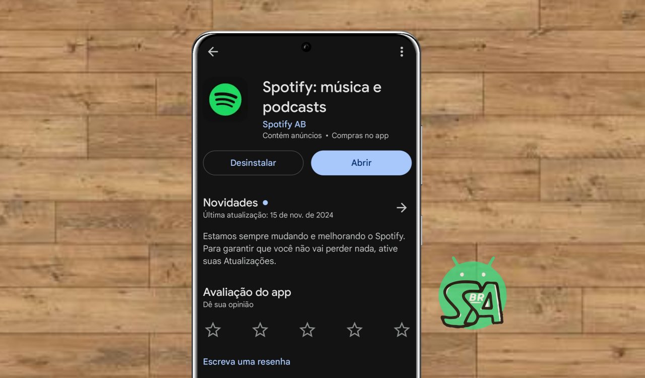 celular com ícone da Spotify