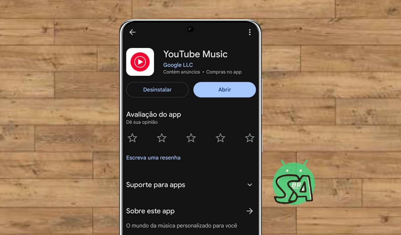 celular com ícone do YouTube Music