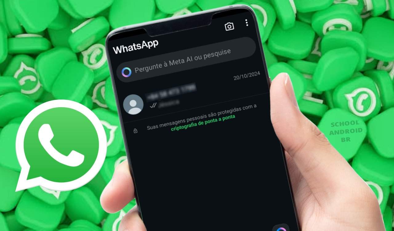 número desconhecido envia uma mensagem no WhatsApp