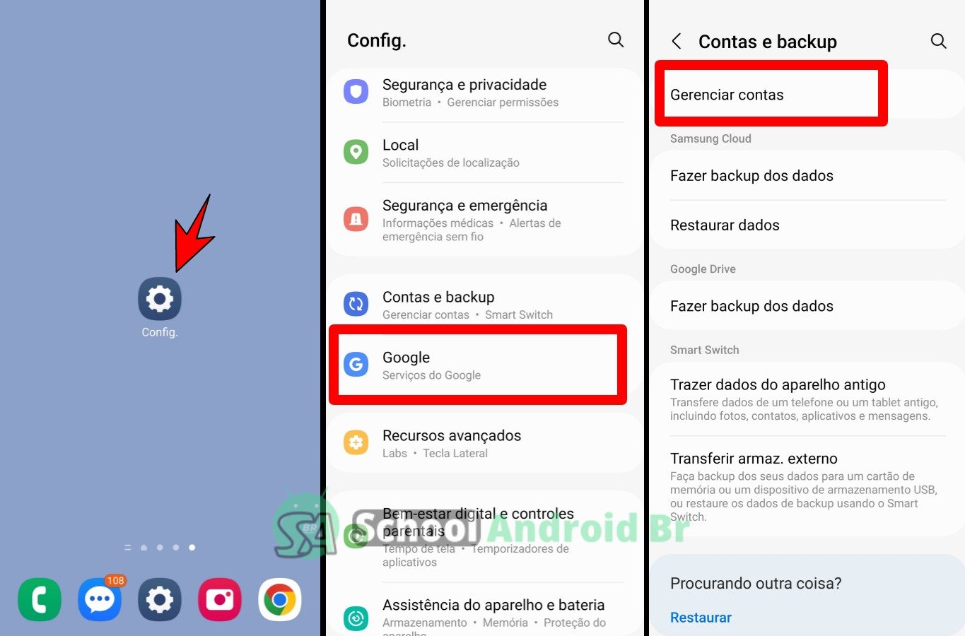 como fazer backup no android usando conta do google