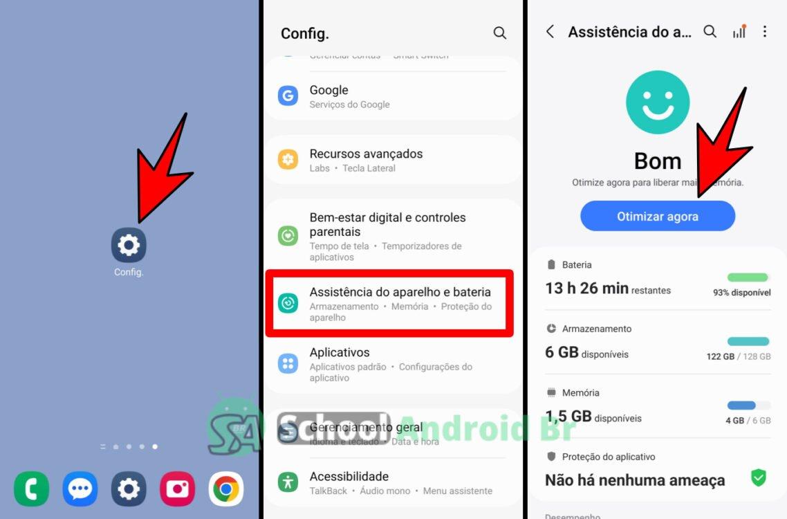 como usar função assistência do aparelho e bateria em smartphones samsung: prolongar sua vida útil da bateria.