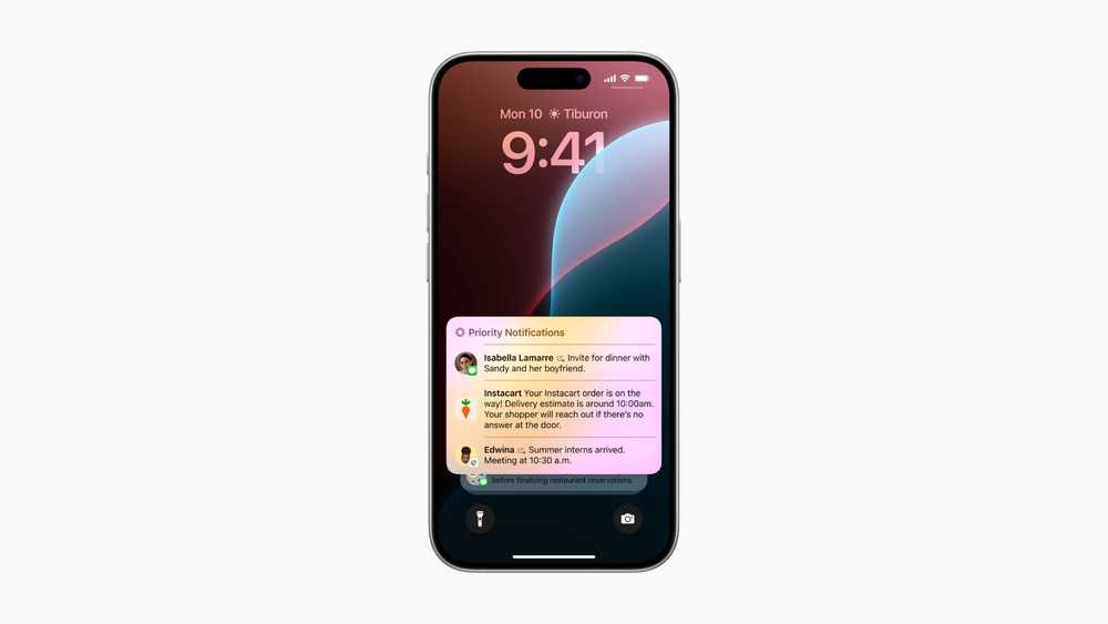 notificações prioritárias em um iphone via ia