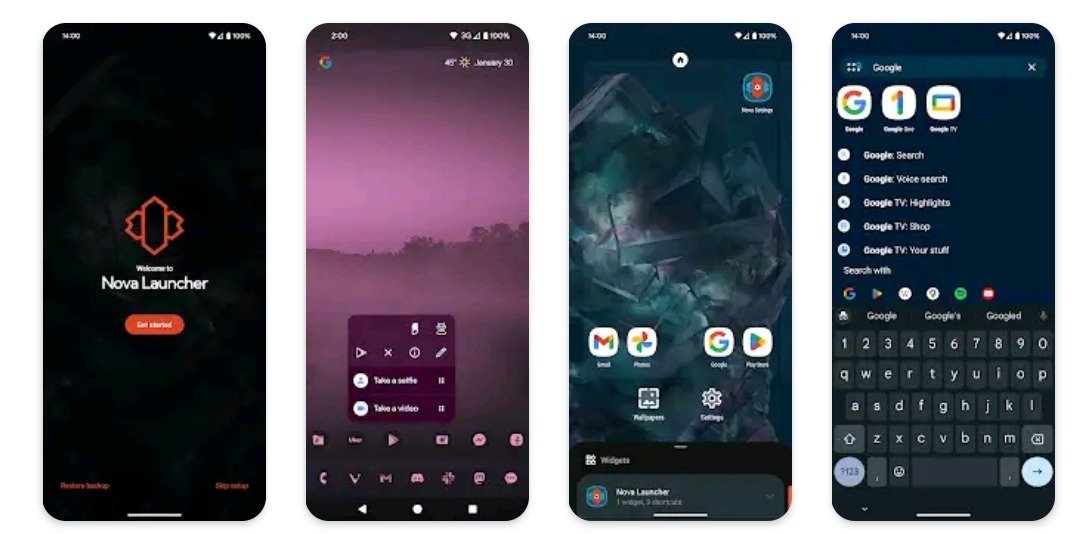 nova launcher imagem play store