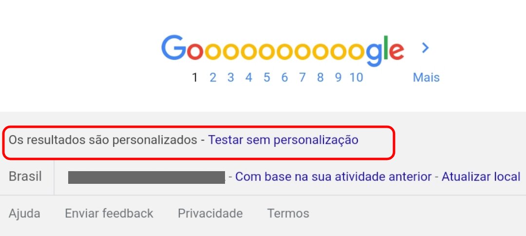 pesquisa resultados personalizados no Google