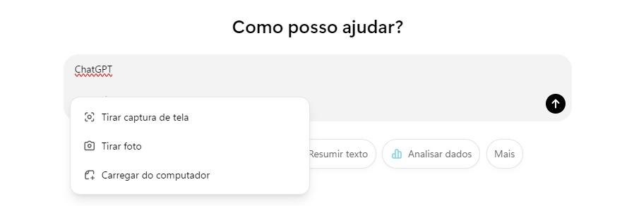 Anexos no ChatGPT no Windows