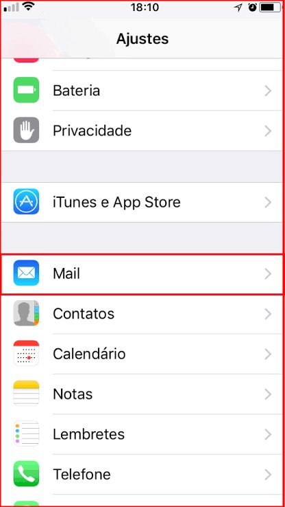 abrindo o aplicativo de email nas configurações do iphone: otimizar Apple Mail