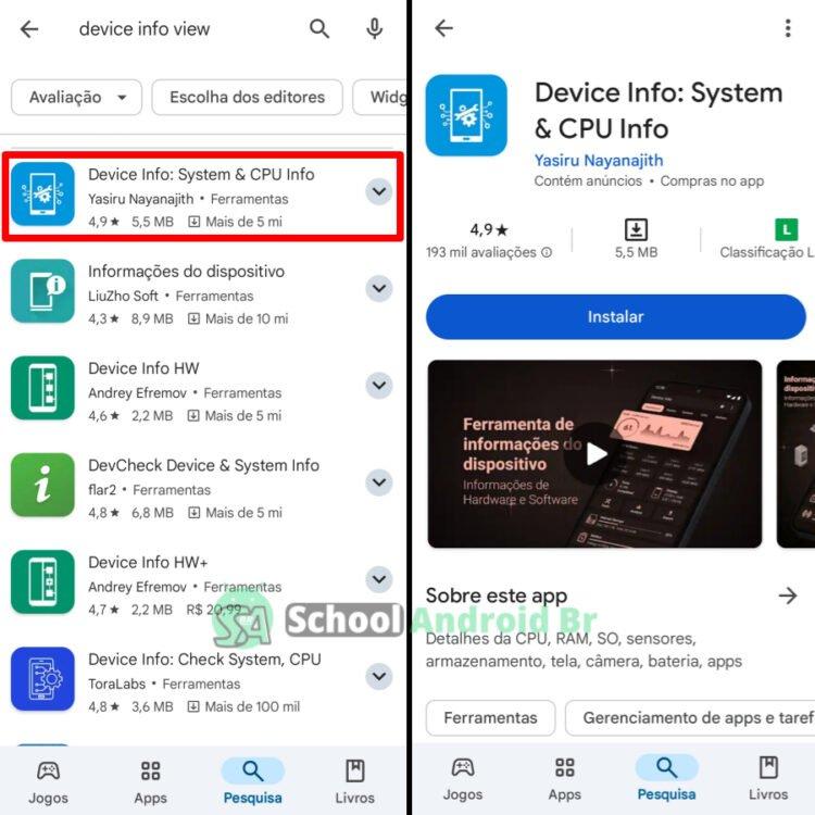 aplicativo device info na google play store